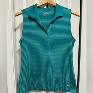 Nike golf tank top blue with white stripes size medium